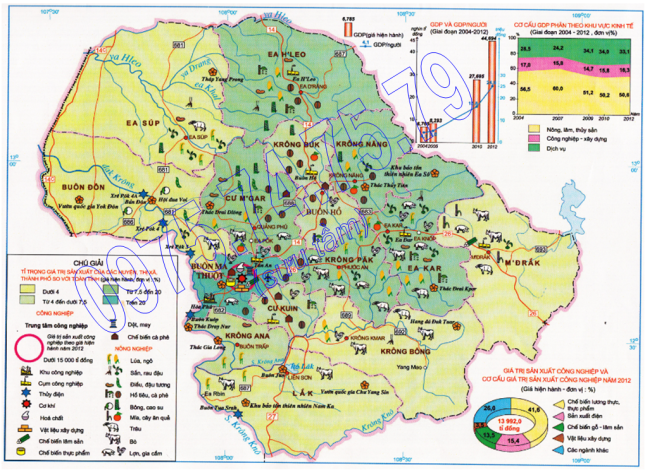 Bản đồ Kinh tế tỉnh Đăk Lăk