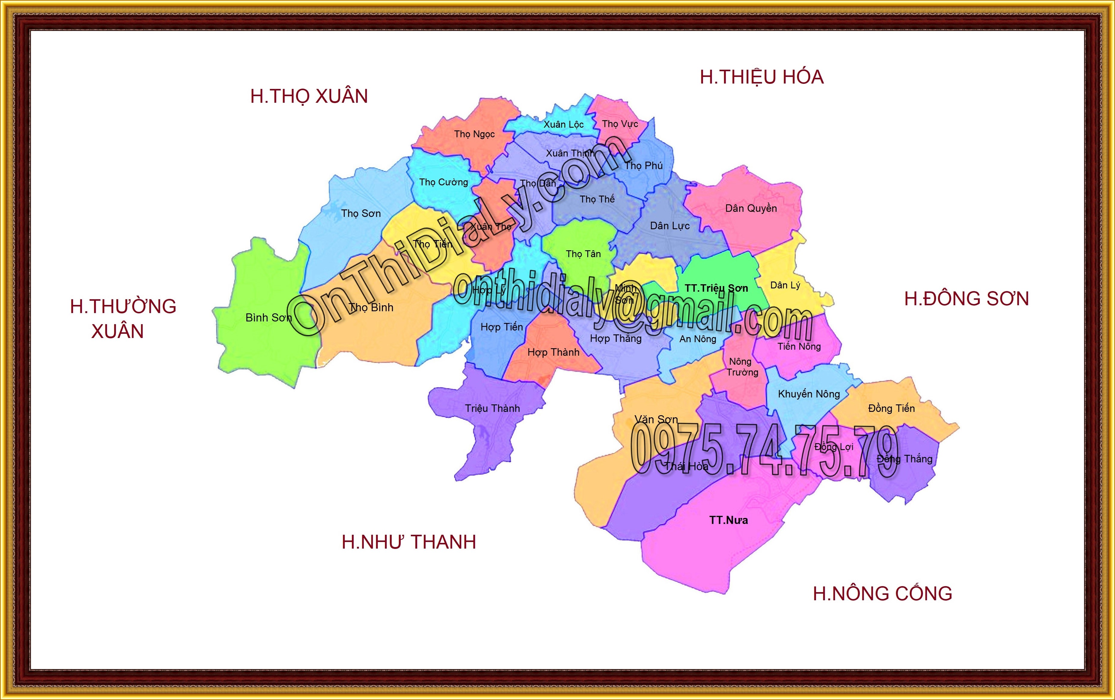 Bản đồ huyện Triệu Sơn, tỉnh Thanh Hóa